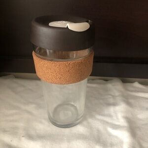 Glass Travel Mug with Cork Band